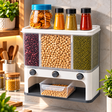 3-Compartment Wall-Mounted Dry Food Dispenser
