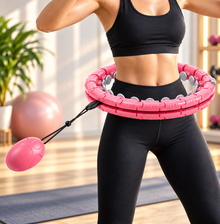 Adjustable Weighted Fitness Hoop with Rotating Ball