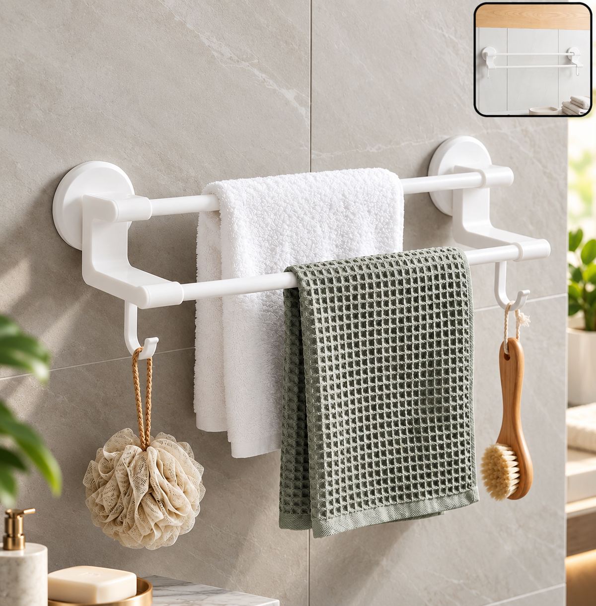 DuoRail™ Wall Towel Rack