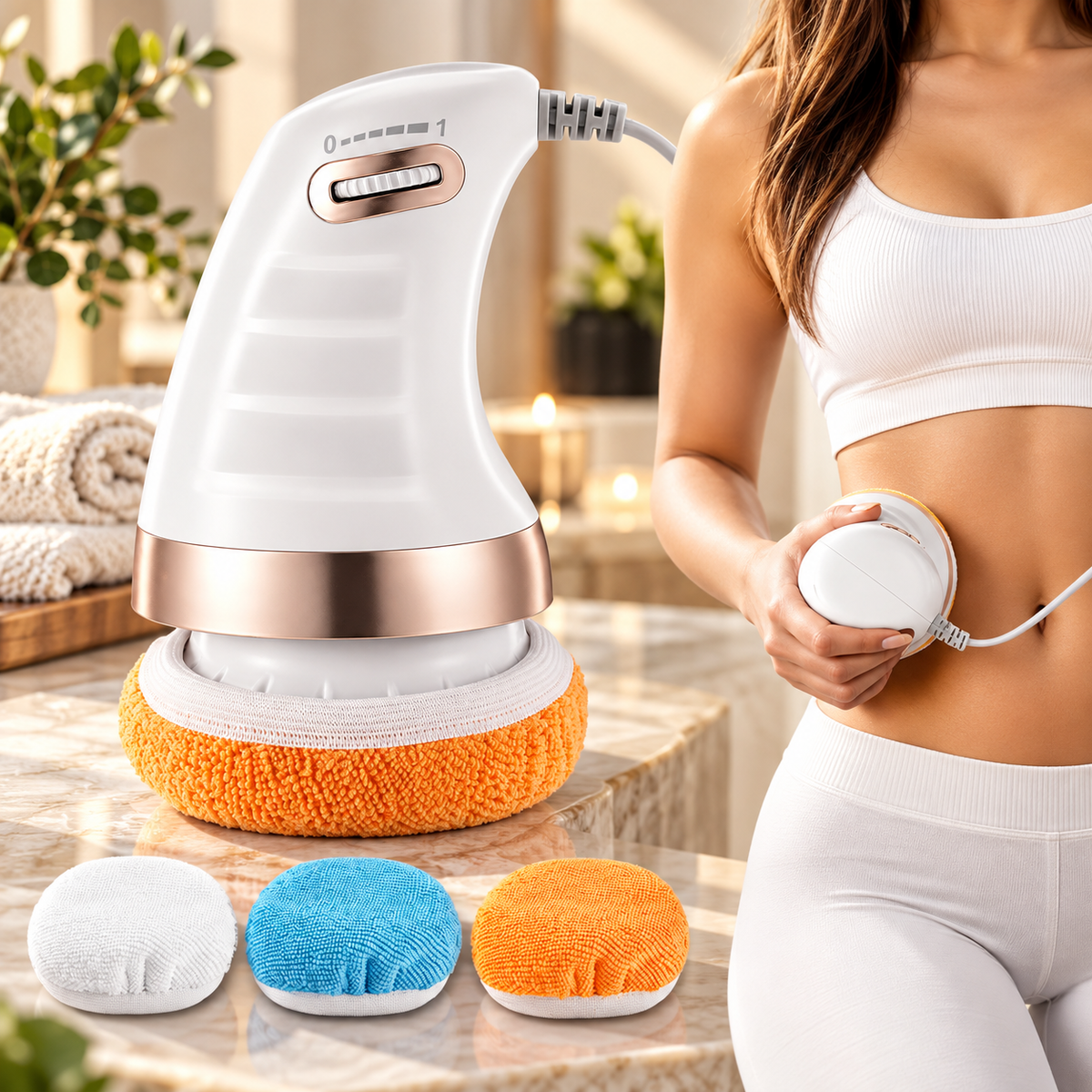 Electric Body Massage System with 3 Interchangeable Pads