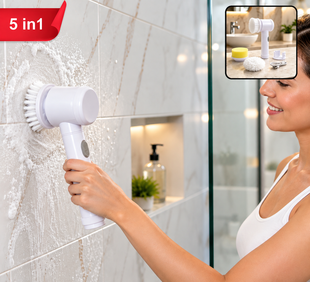 Premium 5-in-1 Electric Spin Scrubber
