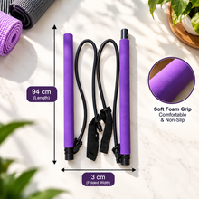 FlexCore Resistance Pilates Bar Set – Full Body Home Workout & Stretching Trainer