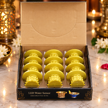 Golden Glow Water-Activated LED Diyas – Set of 12