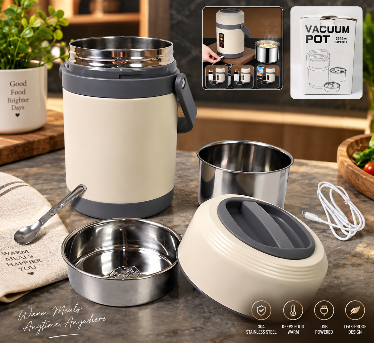 HeatMate™ 2L USB Heated Lunch Box