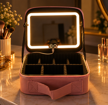 LED Vanity Makeup Organizer with Touch Mirror