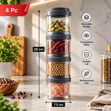Modular Stack Storage Jars – 4 Pc Set