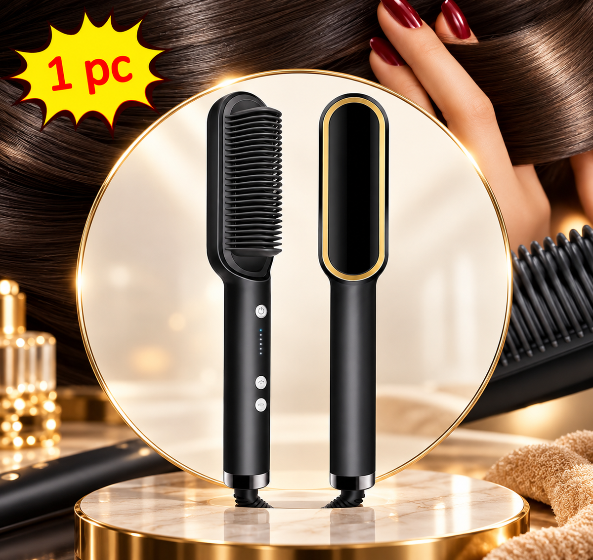 Premium Ceramic Hair Straightening Brush