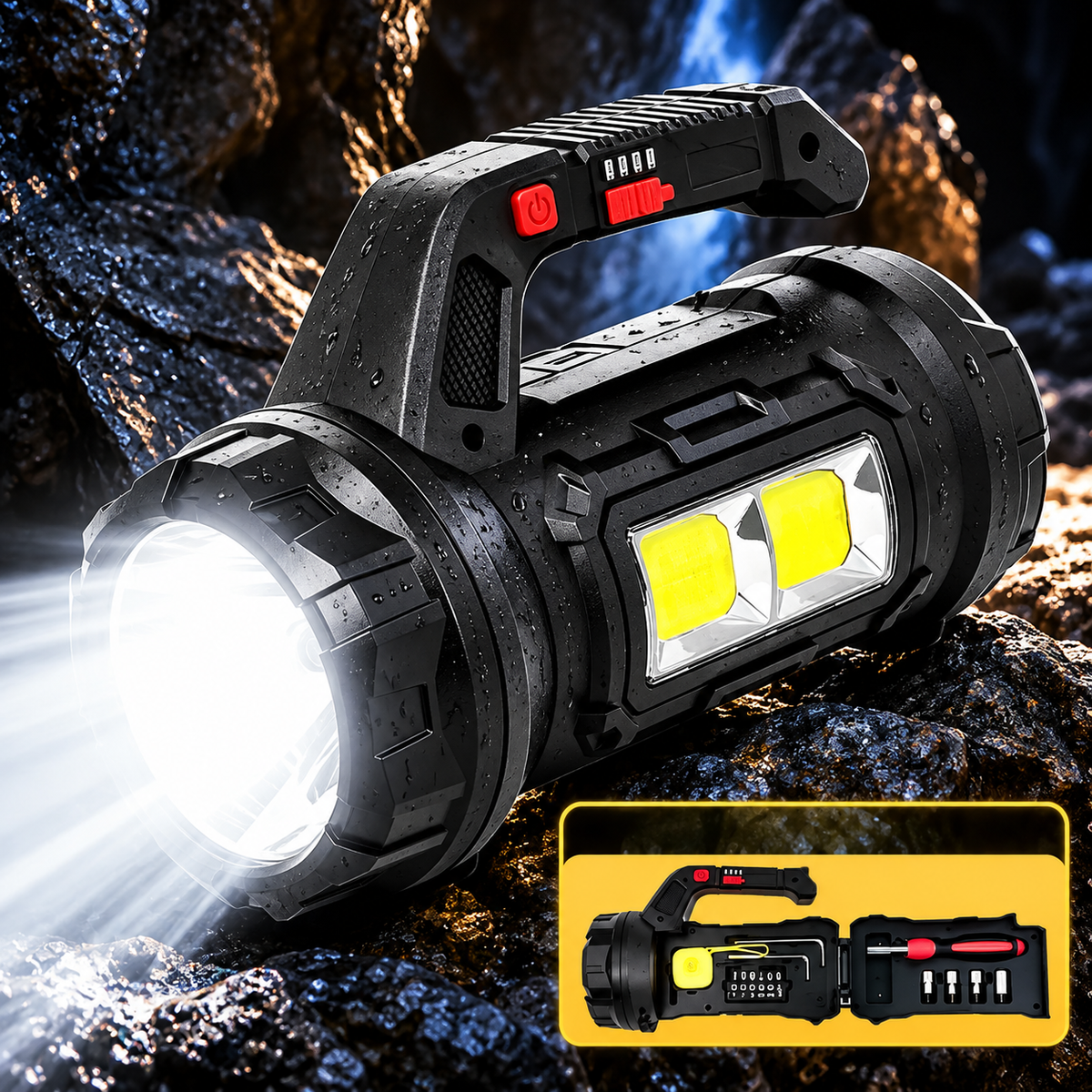 18W Multi-Function SOS Emergency Light with Tool Kit