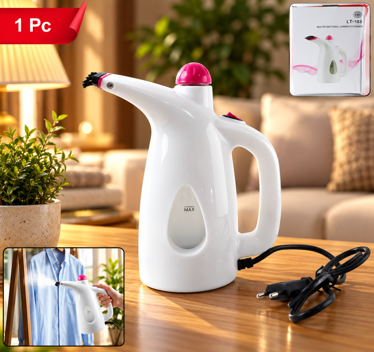 SteamEase™ Compact Handheld Garment Steamer