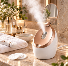 Warm Mist Facial Steamer with Integrated Mirror